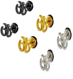 El Regalo 1 Pair Stainless Steel OM Stud Earrings for Boys/Men- Anti Tarnish, Waterproof OM Religious/Meditation Jewelry (Gold)