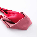 El Regalo Fashion Double Color Splicing Satin Wide Border Criss Cross Knotted Belt Retro Elastic Hair Band for Girls & Women (Red)
