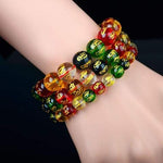El Regalo Unisex Om Mani Padme Hum Carved Healing Meditation Stretchable Bracelet (Beads 8MM)