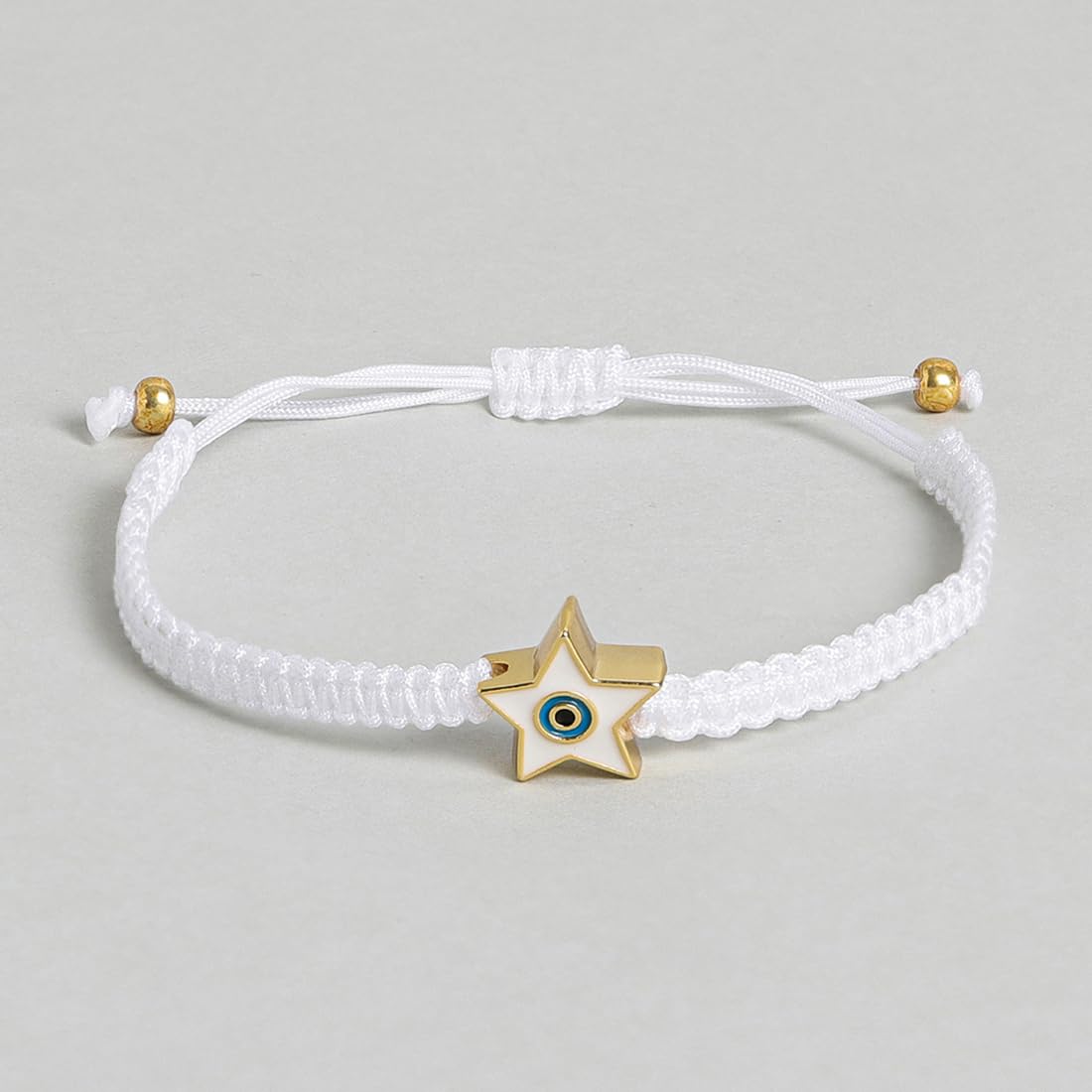 El Regalo 1 PC Star Evil Eye Nazaria Rakhi for Brother- Rakhi Gift Box with 1 PC Rakhi, Shagun Pack & Rakhi Message Card in Gift Box - Rakhi for Bhai/Bhabhi/Bhatija/Bhatiji (White Star Evil Eye)