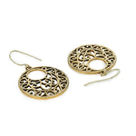 El Regalo Round Metallic Gold Medallion Filigree Statement Earrings for Girls & Women