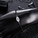 El Regalo Stainless Steel Mangalsutra Evil Eye Nazaria Bracelet- Black Crystal Beads Anti Tarnish Chain Bracelet for Girls/Women (Evil Eye Nazaria Bracelet)