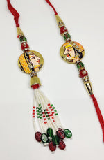El Regalo Bhaiya Bhabhi Rakhi Raja Rani Couple Rakhi for Bhaiya & Bhabhi Bhaiya Bhabhi Raja Rani Rakhi Set (Peppy Yellow)