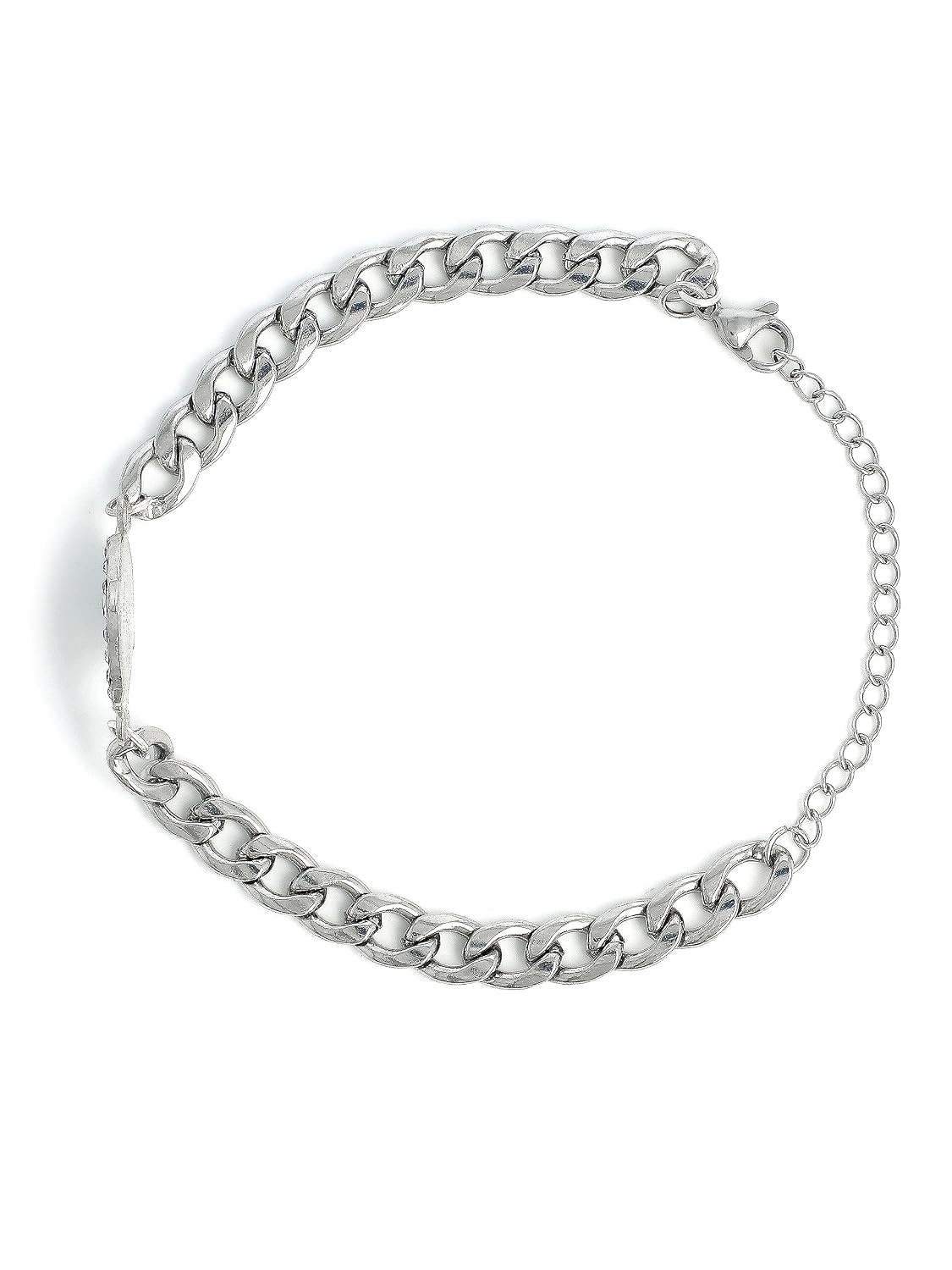 El Regalo 1PC Statement AD Evil Eye Stainless Steel Chain Unisex Bracelet for Men & Women - Anti Tarnish/NO Rust/Waterproof Unisex Evil Eye Bracelet Jewelry