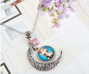 El Regalo Frozn Crescent Moon Ice Princess Ana El-sa Necklace for Kids/Girls (El-sa & Ana)