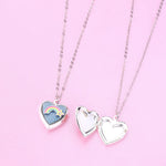 El Regalo 2 PCs Best Friends Heart-shaped Photo Box Pendant Necklace for Girls/Besties/Soul Sisters- BFF Jewelry Gift (Rainbow Heart Photo Pendant)