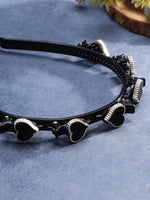 El Regalo 1PC Hair Hoop Clips Hair Comb Hairband Headband - Butterfly, Heart Hairbands-Sturdy DIY Women Braids Headwear for Girls & Women (Black Heart)