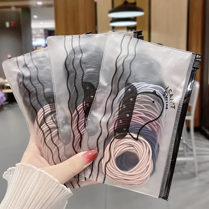 El Regalo 100pcs/pack Simple Rubber Bands- Thin Elastic Hair Ties Seamless 3mm Ponytail Soft & Elastic, No Damage Hair Rubberbands For Kids/Girls/Women (Multi)