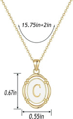 El Regalo Unisex Vintage Style Waterproof Name Initial Letters Pendant Necklaces - Stainless Steel Golden Initials Jewelry - Hypoallergenic Letters Pendant Chain (Letter C)