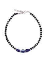 El Regalo 2 PCs Evil Eye Black Beads Nazaria Anklets Set- Evil Eye Anklet for Women & Girls (3 Round & Drop Evil Eye Anklets)