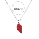 El Regalo Unisex Valentines Day Gift - 2 Pcs Heart Couples Magnetic Necklace for Couples/Besties/Friends - Matching Pendant Friendship Distance Magnetic Love Heart Jewelry (Red & Gun Black)