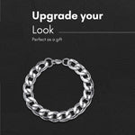 El Regalo Stainless Steel Cuban Chain Bracelet for Men | Jewelry Gift for Him (7mm Chain Width)