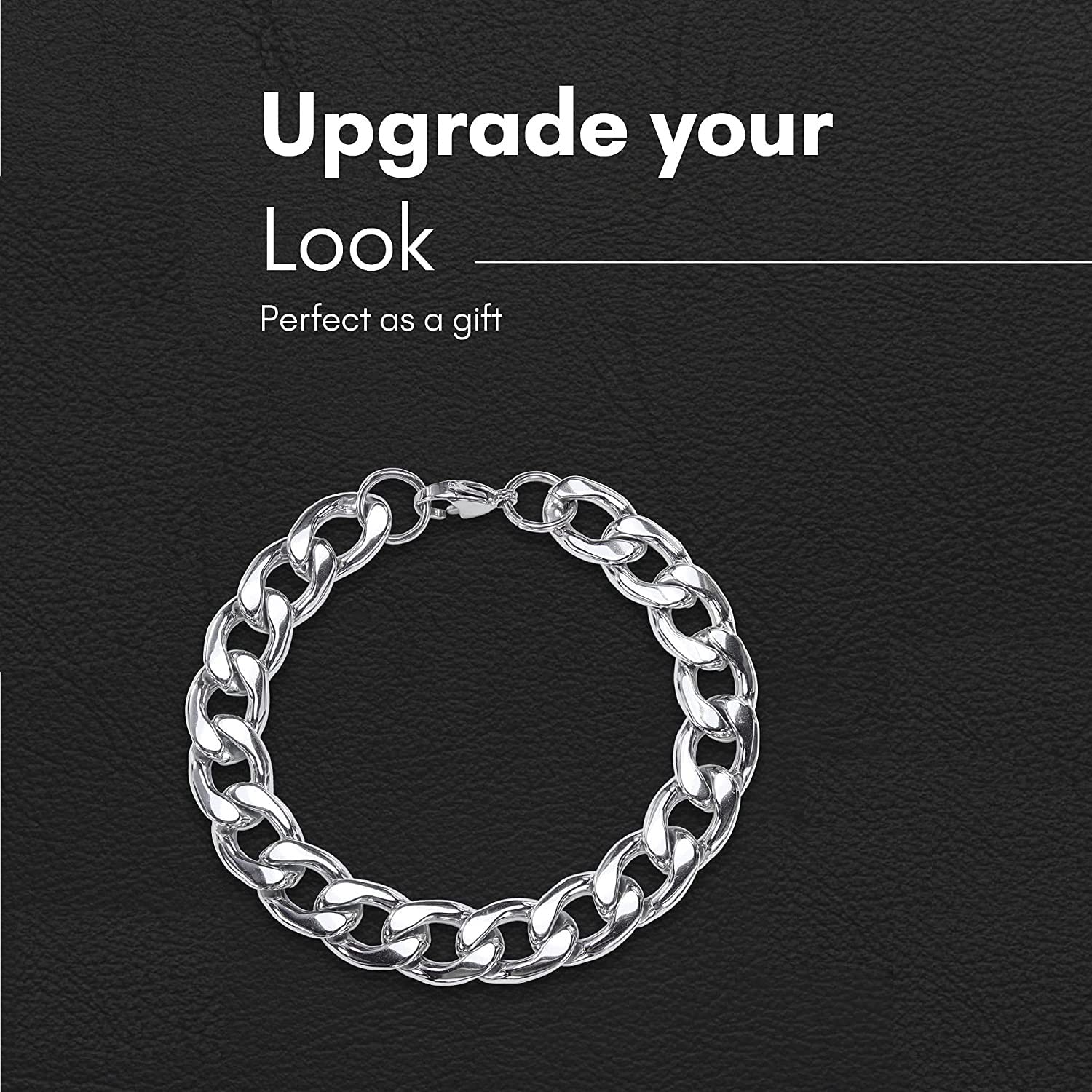 El Regalo Stainless Steel Cuban Chain Bracelet for Men | Jewelry Gift for Him (7mm Chain Width)