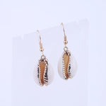 El Regalo Bohamian Cowrie Shell Earrings- Electroplated Retro Charms Earrings for Girls & Women (Cowrie Shell Hook Earrings)