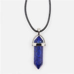 El Regalo 1 PC Hexagonal 6 Faces Healing Crystal Unisex Necklaces for Men/Women/Girls/Boys- Healing Stone Pendant Jewelry (Synthetic Lapis Lazuli)
