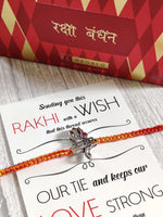 El Regalo 925 Sterling Silver OM/Trident Rakhis for Brother/Nephew/Niece - Real Silver OM Rakhi for Babies/Kids/Men (Trident Shank Silver Rakhi)