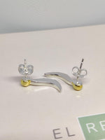 El Regalo Cute Golden Ball Angel Wings Stud Earrings for Girls & Women | Elegant Dual Tone Stud Earrings for Girls & Women
