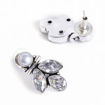El Regalo Pearl Earrings, 925 Silver Plated Vintage Stones Pearls Stud Earrings for Women & Girls- Silver Lookalike Pearls Earrings (White)