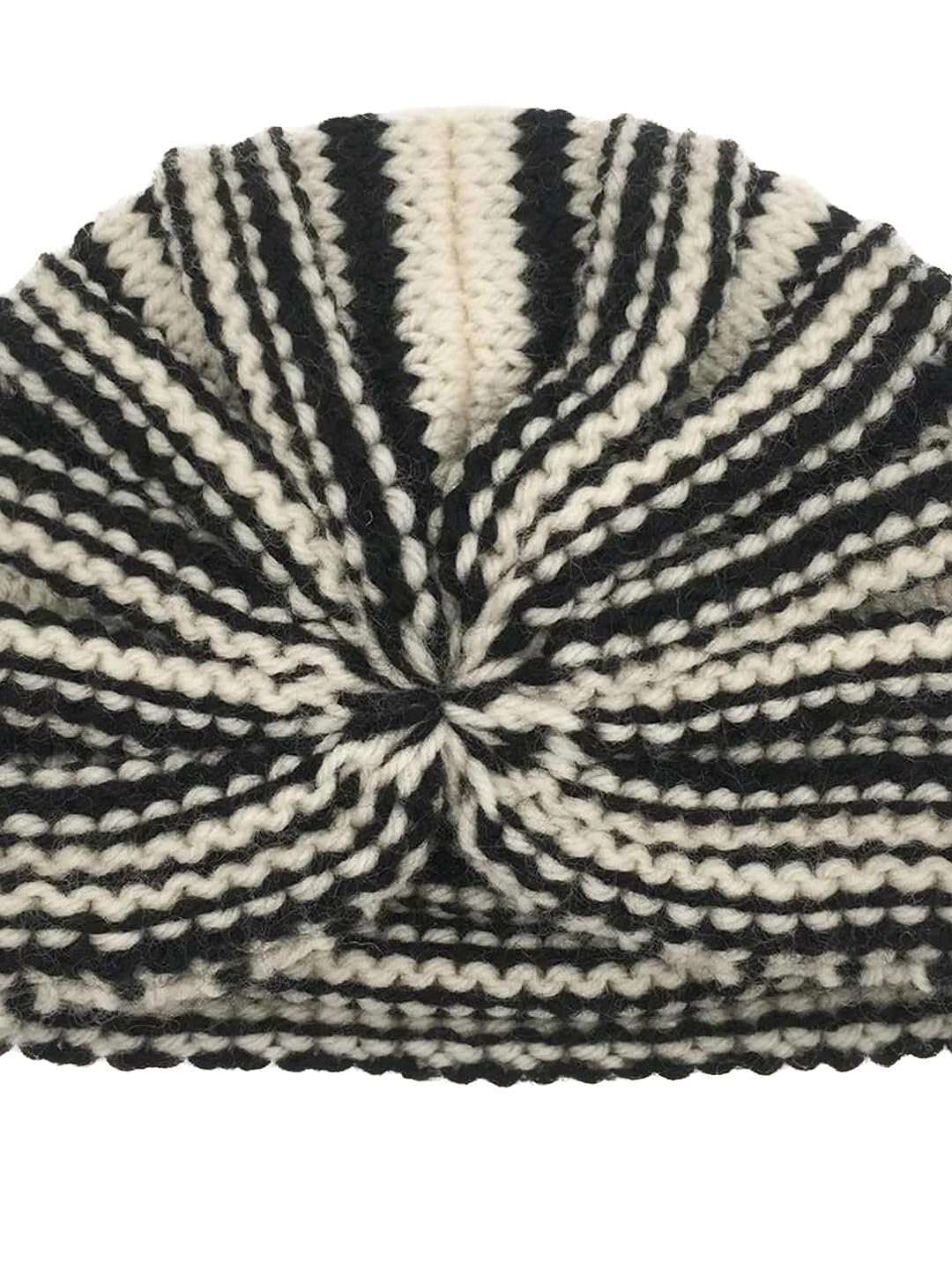 EL REGALO Unisex Kids Cream-Coloured & Black Self Design Beanie