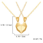 El Regalo Unisex Valentines Day Gift - 2 Pcs Heart Couples Magnetic Necklace for Couples/Besties/Friends - Matching Pendant Friendship Distance Magnetic Love Heart Jewelry (Golden Hearts)