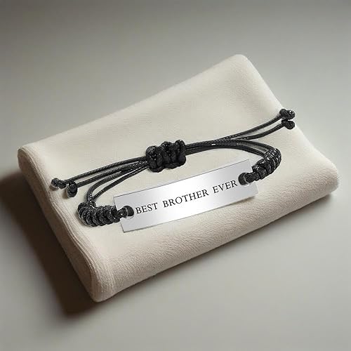 El Regalo "Best Brother Ever Bracelet Rakhi- Minimalist Stainless Steel Brother Charm Bracelet with Roli Chanwal, Message Card in Rakshabandhan Box