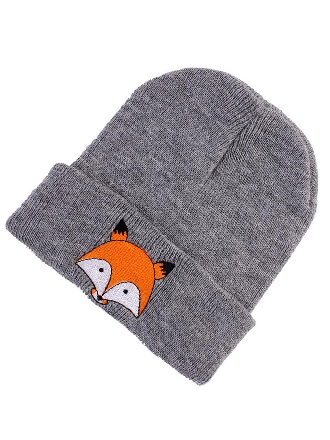 EL REGALO Kids Printed Wool Beanie Grey