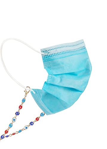 El Regalo 1 PC Fancy Face Mask Chains for Girls & Women | Face Mask Holder Chains for Adults | Mask Chain Accessories- Stay Fashionable & Stay Safe (Mask not included) (Evil Eye Multi Masks Chain)