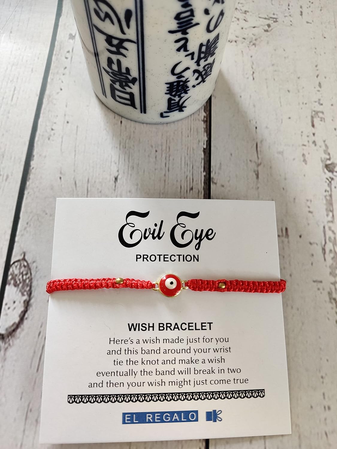El Regalo Evil Eye Rakhi for Brother - Lucky Kabbalah Blue Turkish Evil Eye Macrame Rakhi for Bhaiya/Bhai/Brother/Nephew (Evil Eye Rakhi-Style 5) For Unisex Adult