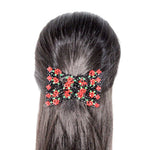 El Regalo 2PC Magic Easy Hair Combs Clips- Fancy Double Stretching Combs Clip Thick & Thin Hair Multistyling Hair Accessory For Women & Girls (Brown & Red)