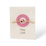 El Regalo Women's Evil Eye Colored Beaded Bracelet Cute Colored Protection- Good Luck Evil Eye Nazariya Bracelet (Pink)