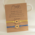 El Regalo Unisex 2 Pcs Sunflower Bracelets Set- Handmade Boho Sunflower Daisy BFF Friendship Bracelets Adjustable Braided Rope Pinky Promise Bracelets (Blue)