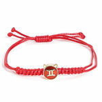 El Regalo 1 PC Zodiac Signs/Sun Signs Red Thread Bracelet Rakhi for Bhai/Brother/Niece or Nephew - Zodiac Sign Rakhi, Roli-Chawal Shagun, Rakhi Message Card in Rakhi Box (Gemini Rakhi)