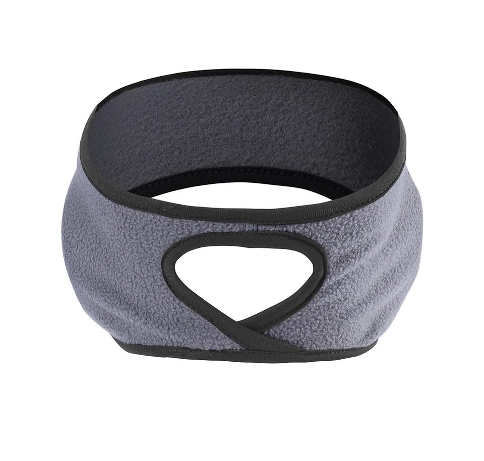 El Regalo 1PC Winter Fleece Ponytail Headband- Ear Warmer/Earmuff Headbands with Ponytail for Men, Women, Girls, Boys Fleece Ear Warmers Headband for Cold Weather Ski Yoga (Grey)