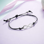El Regalo 1 PC Infinity Charm Thread Adjustable Anklet for Girls & Women - Minimilist Infinity 1 Leg Anklet (Silver)