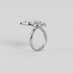 El Regalo Cubic Zirconia Butterfly Ring Sparkling Crystal Bow-Knot Knuckle Adjustable Ring for Girls & Women