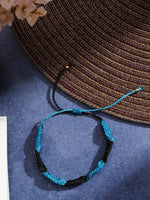 El Regalo 1PC Handwoven Leaves Anklet- Bohemian Macrame Leaf Gypsy Anklet for 1Leg (Blue)