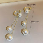 El Regalo Fancy Pearl Earrings- Golden Pearl Tassel Long Statement Earrings for Girls & Women (Pearls Threader Earrings)