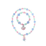 El Regalo 2 PCs Kids Girls Colorful Necklace & Bracelet Jewelry Sets - Kids Candy Color Mermaid Pearl Shells Necklace & Bracelets Sets for Girls Kids & Toddlers (Mermaid Shell Jewelry Set)