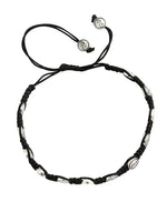 El Regalo 1 PC Boho Macrame Adjustable Oxidized German Silver Bead Nazabattu Anklet for Girls & Women- 1 Leg Bohemian Tribal Thread Anklet (Yin Yang Nazarbattu Anklet)