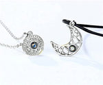 El Regalo BF Magnetic Sun Moon Matching Couple Necklace Set- Best Friend 2 PCs Necklaces Set for Besties/Best Friends/Couples (Silver) For Unisex Adult