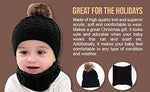 El Regalo Knitted Winter Hat and Scarf Combo Set for Kids. Warm Cap Beanie Pom Pom (Grey)