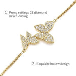 El Regalo Luxury Cubic Zirconia Butterfly Bracelet for Women - Adjustable Sparkling 3D Butterfly Tennis Bracelet, Elegant Brass CZ Inlaid Design