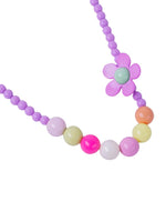 El Regalo Kids Girls Flower Necklace & Bracelet Jewelry Set- Girl Beaded Necklace Bracelet Colorful Kids Play Jewelry Princess Costume Jewelry (Purple)