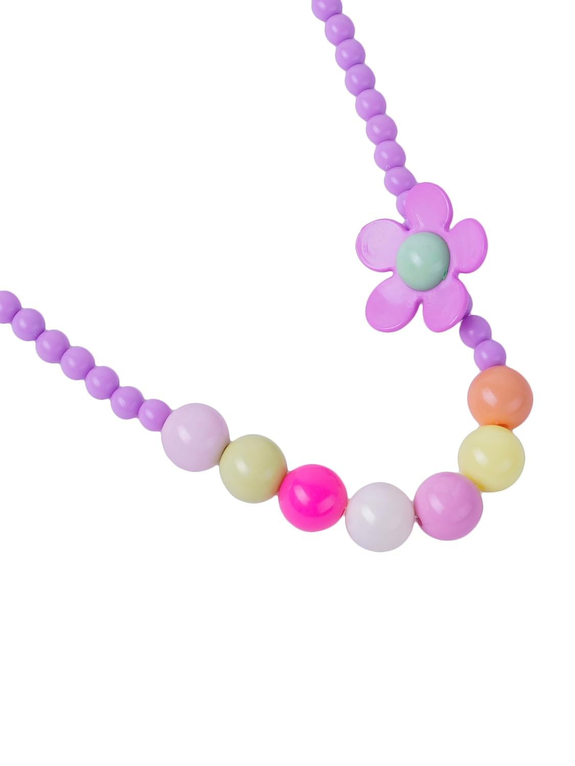 El Regalo Kids Girls Flower Necklace & Bracelet Jewelry Set- Girl Beaded Necklace Bracelet Colorful Kids Play Jewelry Princess Costume Jewelry (Purple)