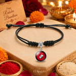 El Regalo 1PC Superhero Kids Rakhi- Fun Kids Bracelet Rakhi with Roli Chawal, Rakhi Message Card in Rakhi Gift Box for Little Bro/Sister/Niece or Nephew (Thor Black Rakhi)