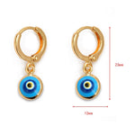 El Regalo 1 Pair Evil Eye Hoop Earrings - Small Dangle Hoop Earring Dainty Evil Eye Small Simple Hypoallergenic Earrings for Girls & Women (White Evil Eye)