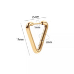 El Regalo Waterproof Men's Women's Punk Stainless Steel Triangle Shape Design Hoop Earrings - Geometry Triangle Huggie Hoop Earrings, Minimalist Punk Rock Style (Gold)