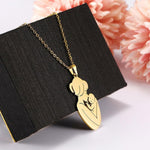 El Regalo Cute Stainless Steel Mother-Baby Pendant Necklace for Women/New Moms- Anti Tarnish Mothers Day Gift/Baby Shower Gift (Gold)