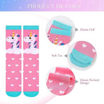 El Regalo Kid's Calf Length Combed Cotton 3 Pairs Cute & Soft Fun Unicorn Printed Funky Socks Cute Animal Cartoon Print Lovely High Knee Socks (3-8 Years), Assorted