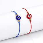 El Regalo Men's, Women's Lucky Evil Eye Handwoven Adjustable Evil Eye Anklet cum Bracelet/Anklet Set - (2 Pieces, Red & Blue)